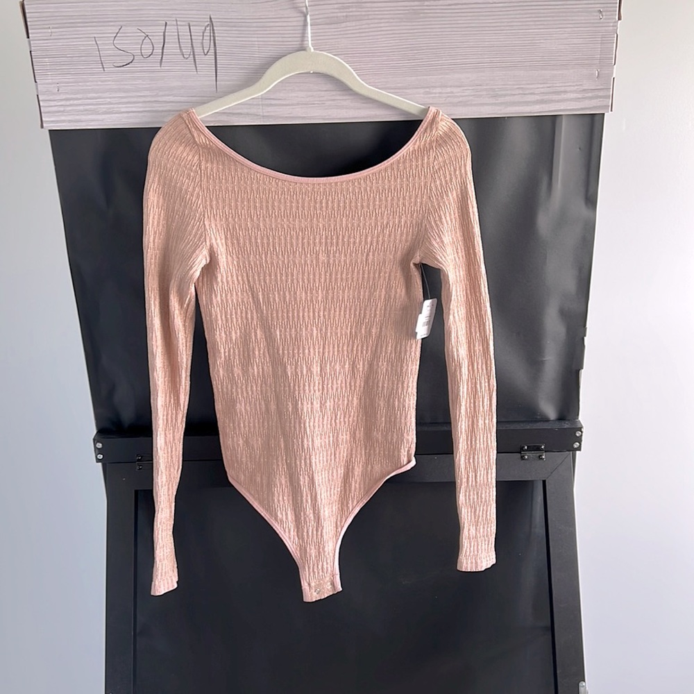 Free People Sprinkled in Gold bodysuit, color Blush combo. Size XS/S. New w/ tag